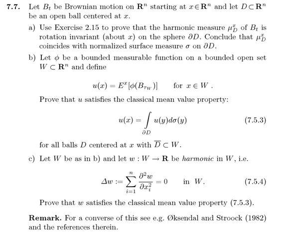 7.7. Let B, be Brownian motion on R