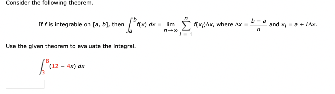 Solved Consider The Following Theorem. If F Is Integrable On | Chegg.com