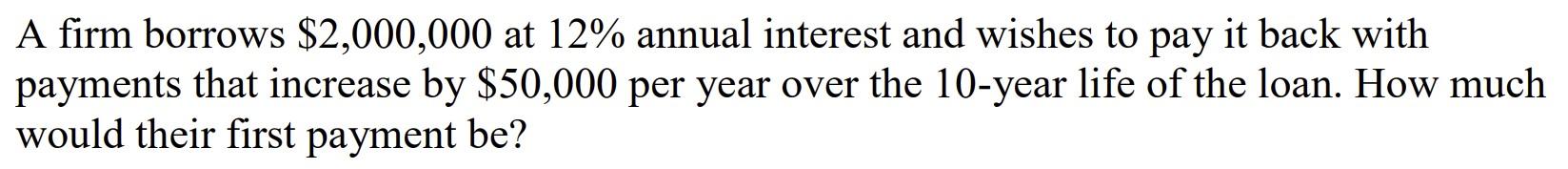 Solved A firm borrows $2,000,000 at 12% annual interest and | Chegg.com