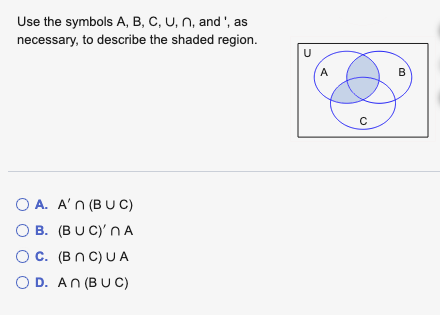 Solved Use The Symbols A B C U N And As Necessary Chegg Com