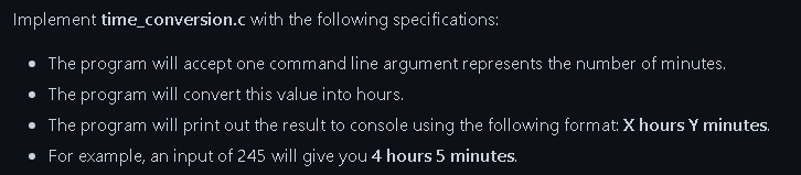 Solved Implement time_conversion.c with the following | Chegg.com
