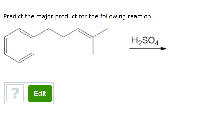 Solved Predict The Major Product For The Following Reaction. | Chegg.com