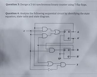 Solved Question 3: Design A 2-bit Synchronous Binary Counter | Chegg.com