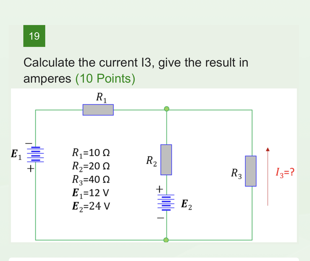 Solved Calculate the current 13 , give the result in amperes | Chegg.com