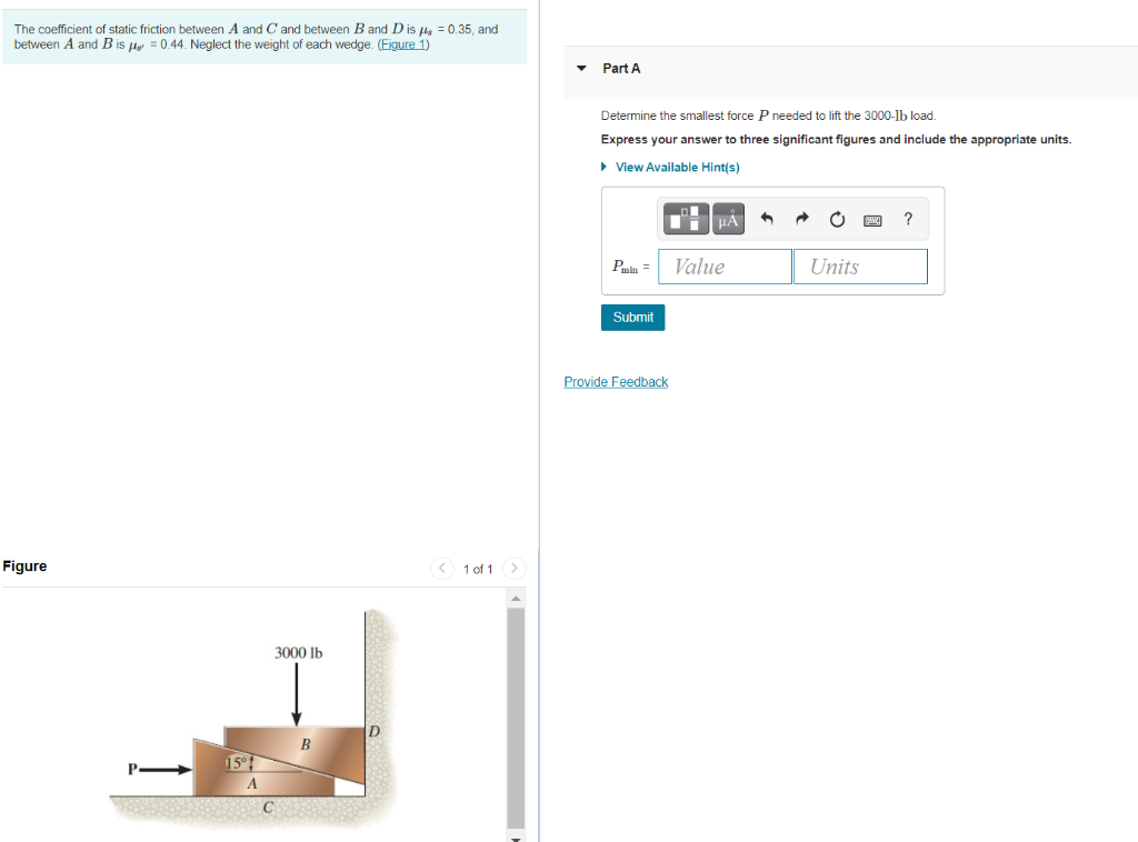 Solved The coefficient of static friction between A and C | Chegg.com