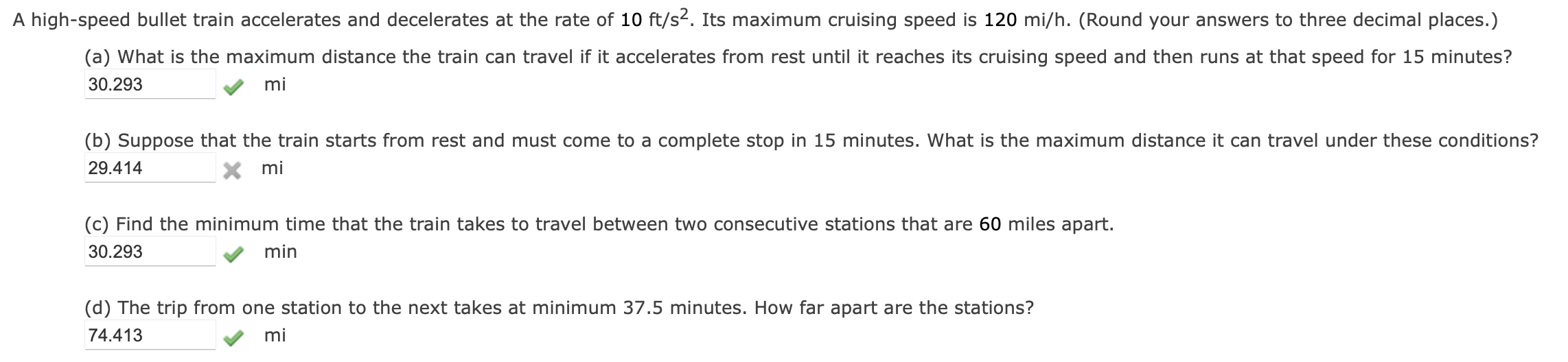 Solved A High-speed Bullet Train Accelerates And Decelerates | Chegg.com