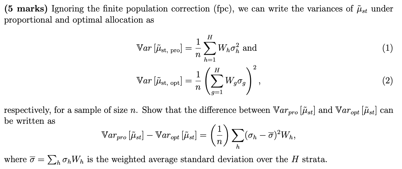 Solved (5 Marks) Ignoring The Finite Population Correction 