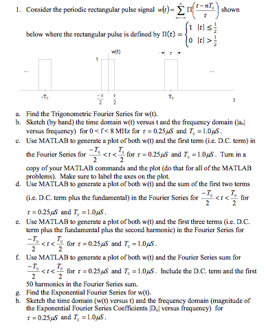 Solved Consider the periodic rectangular pulse signal | Chegg.com