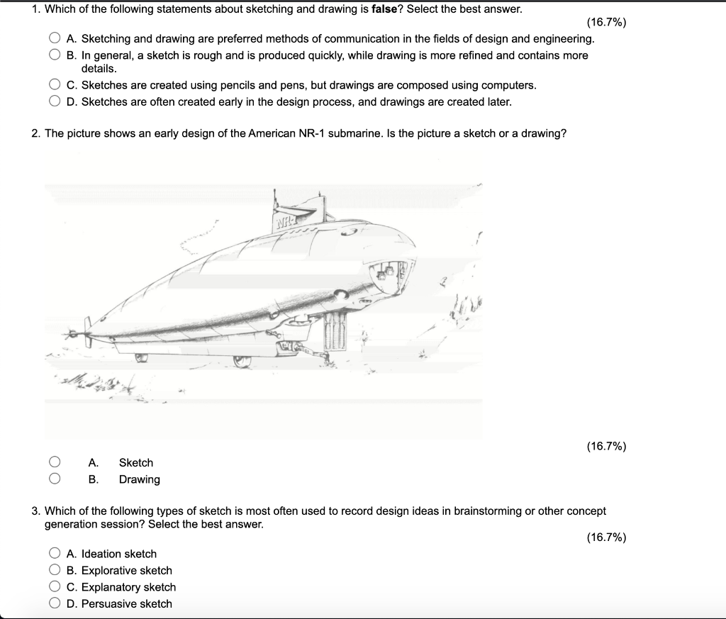 Solved 1. Which of the following statements about sketching | Chegg.com