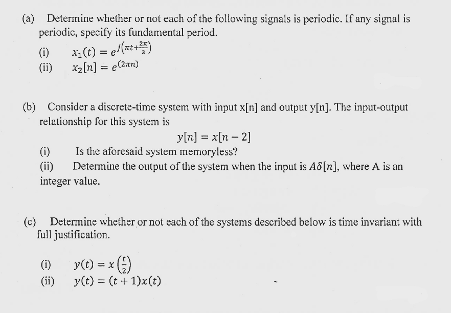 Solved (a) Determine whether or not each of the following | Chegg.com
