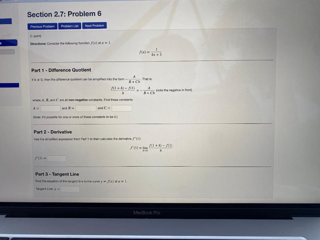 Solved Section 2.7: Problem 6 Previous Problem Problem List | Chegg.com