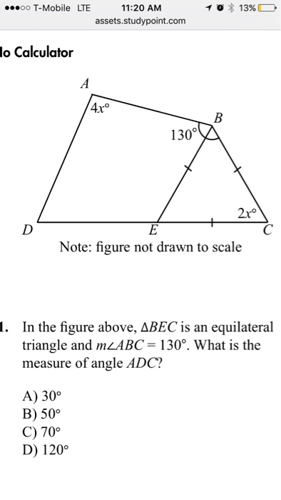 Solved Calculator 1. In the figure above, Delta BEC is an | Chegg.com