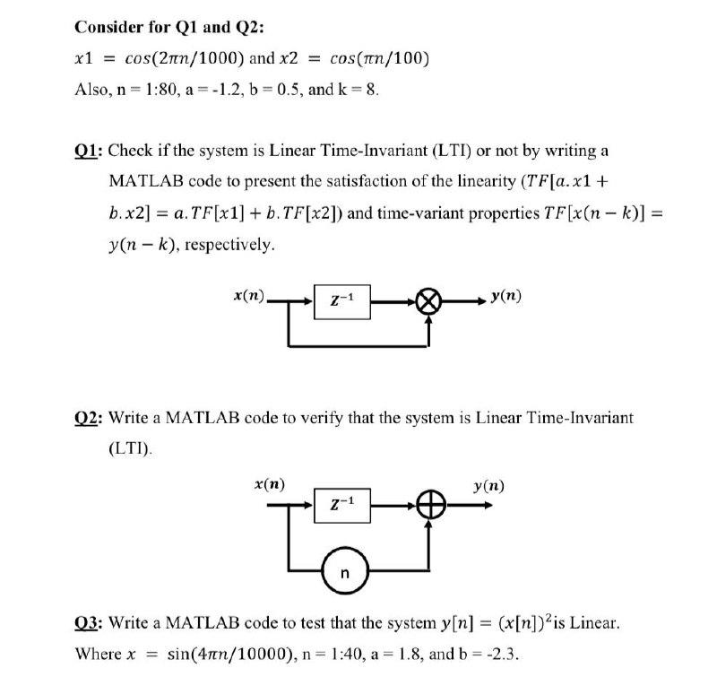 Solved Consider for Q1 and Q2: x1 = cos(2nn/1000) and x2 = | Chegg.com