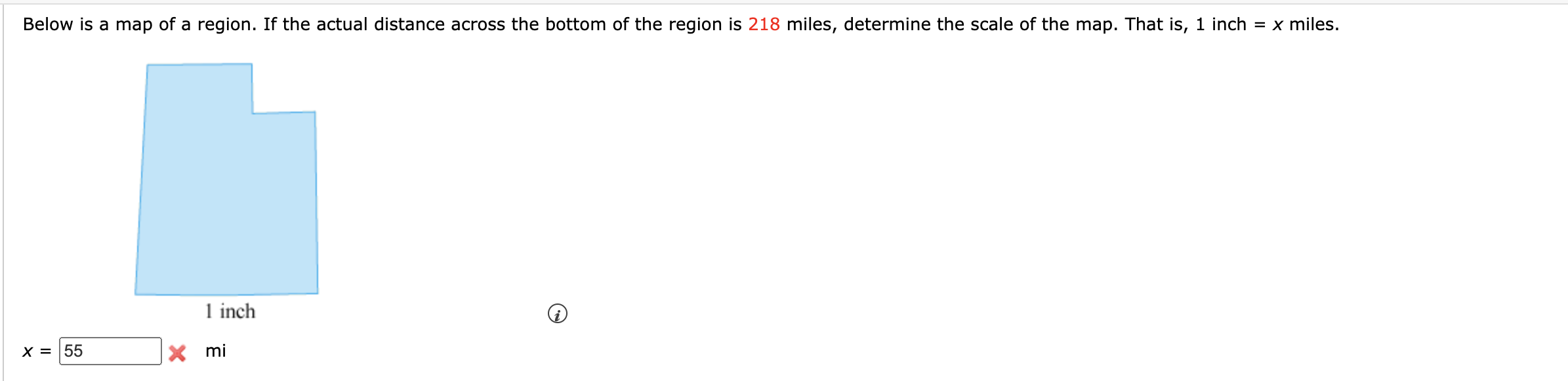 Solved Below is a map of a region. If the actual distance | Chegg.com