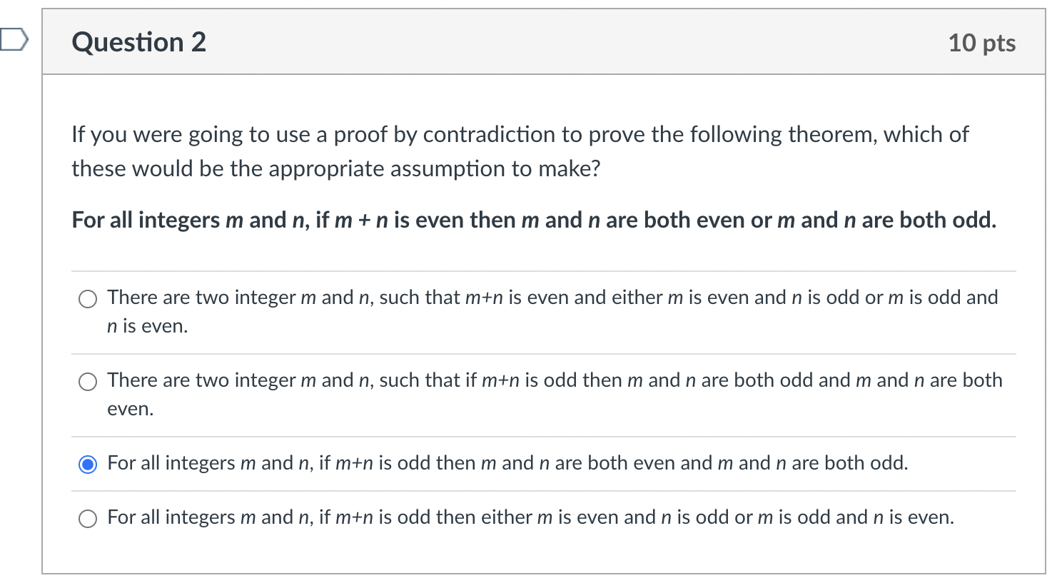 Solved If you were going to use a proof by contradiction to | Chegg.com