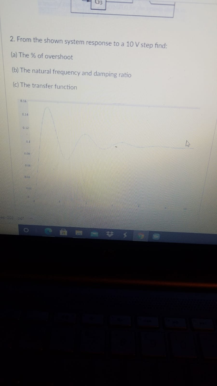 Solved 3 2. From the shown system response to a 10 V step | Chegg.com