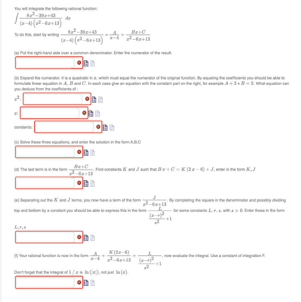 Using 4 Ac For Rational Integral Solved You will integrate the following rational function: | Chegg.com