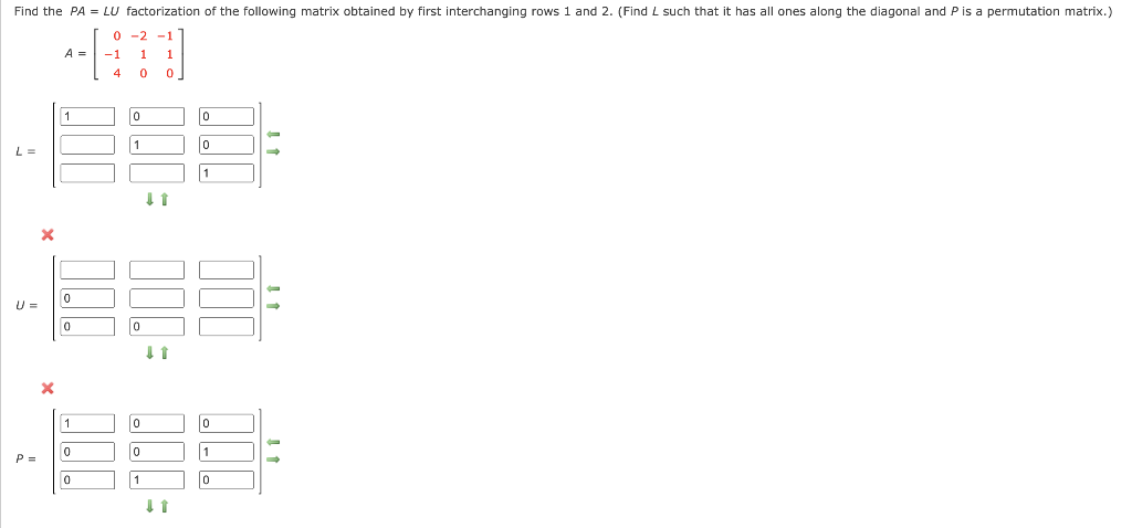 Solved Find the PA = LU factorization of the following | Chegg.com