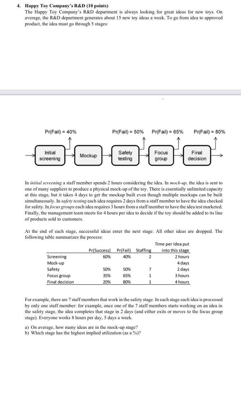 Solved 4. Happy Toy Company's R&D (10 points) The Happy Toy