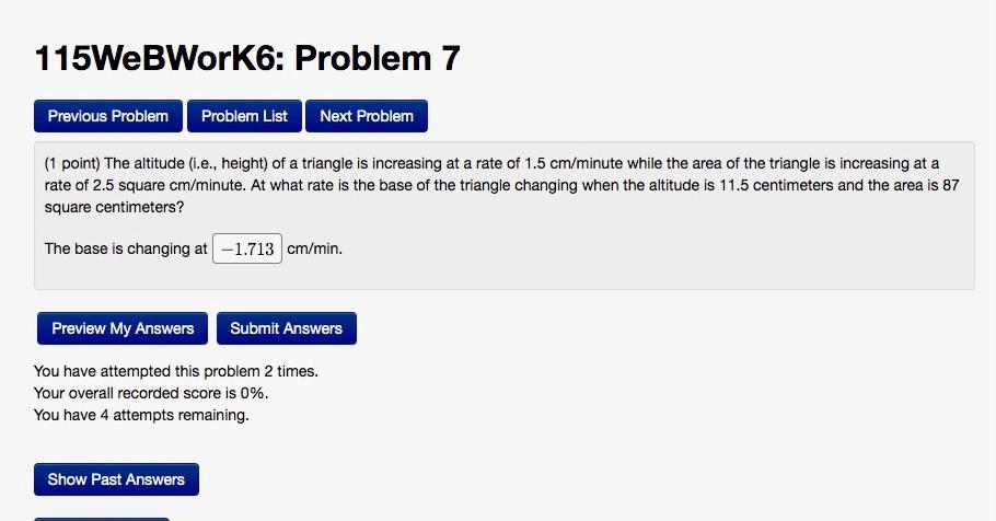 Solved 115WeBWorK6: Problem 7 Previous Problem Problem List | Chegg.com