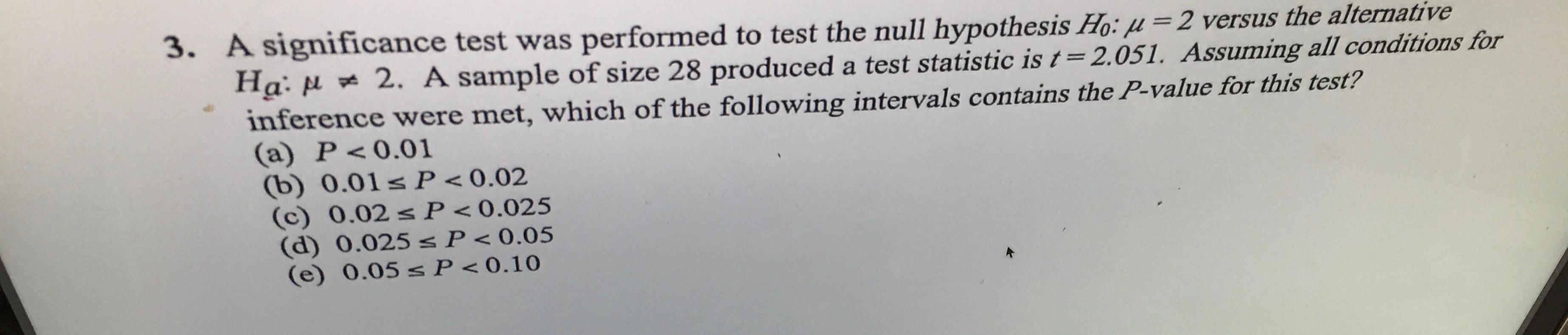 significance test definition null hypothesis