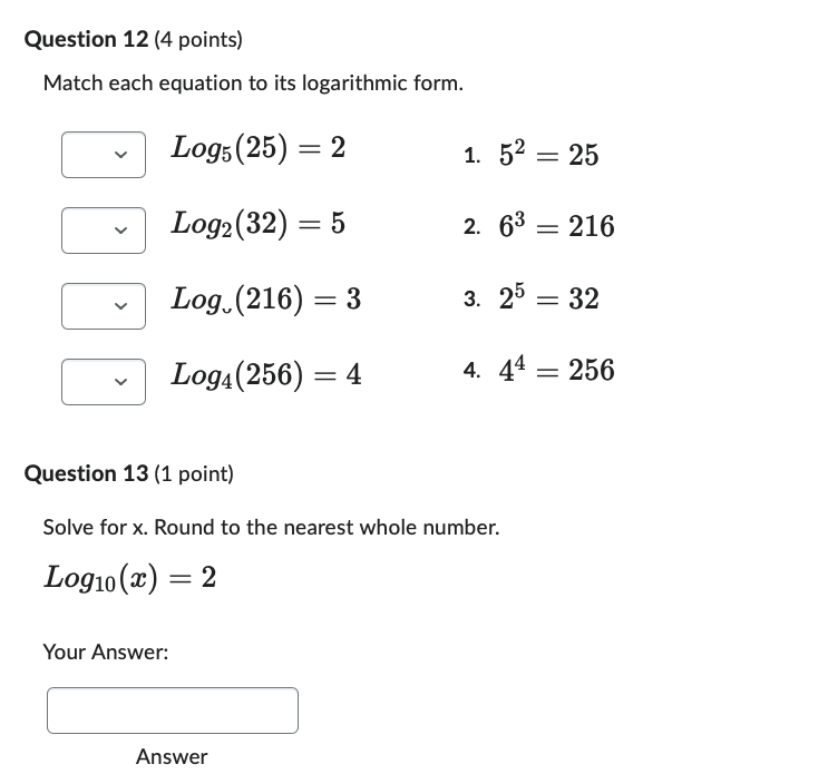 Solved Match the following equations with their appropriate | Chegg.com