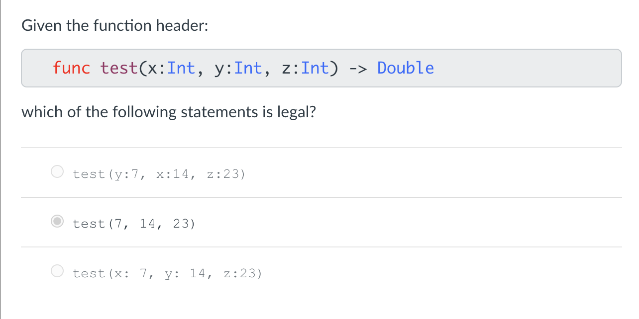 Solved Why does the following function not compile? func | Chegg.com