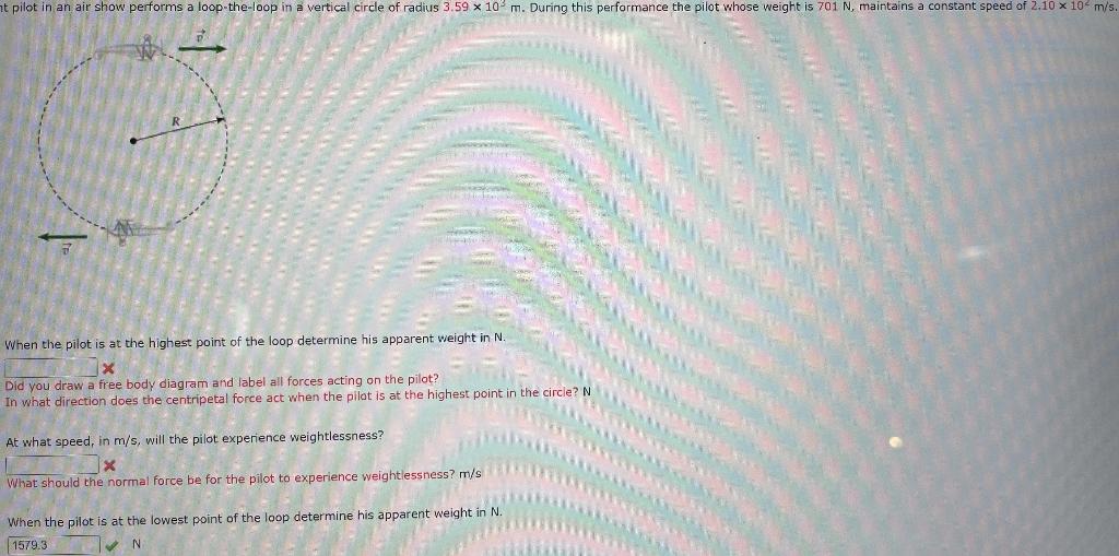 Solved When the pilot is at the highest point of the loop