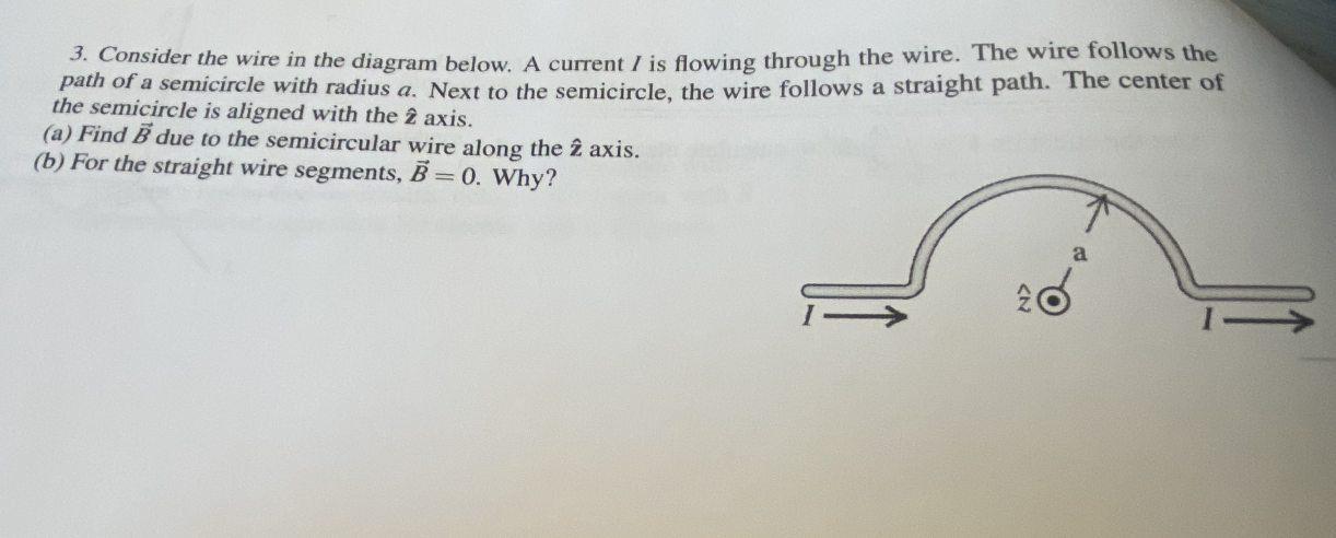 Solved 3. Consider the wire in the diagram below. A current | Chegg.com
