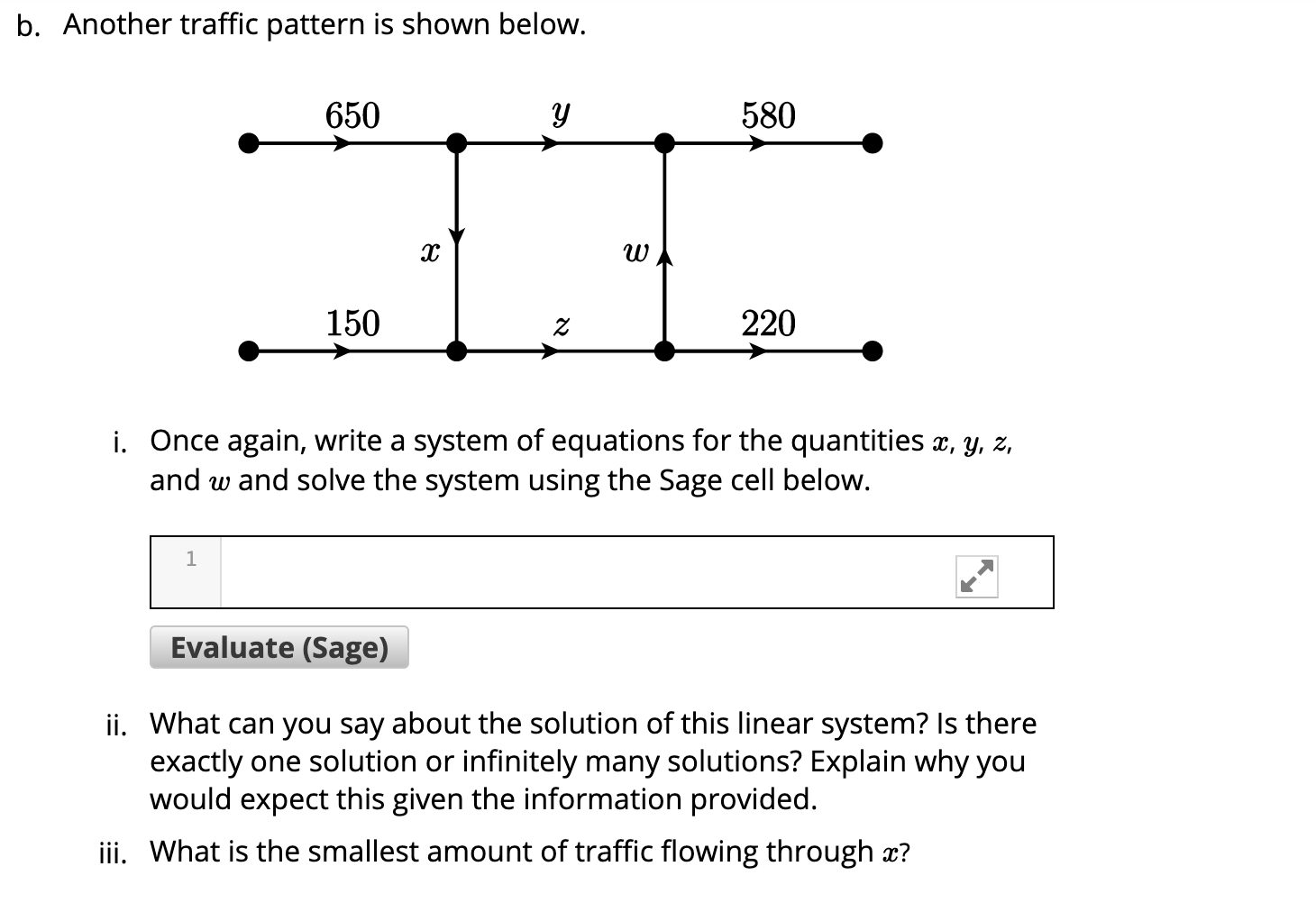 Solved b. Another traffic pattern is shown below. 650 580 | Chegg.com