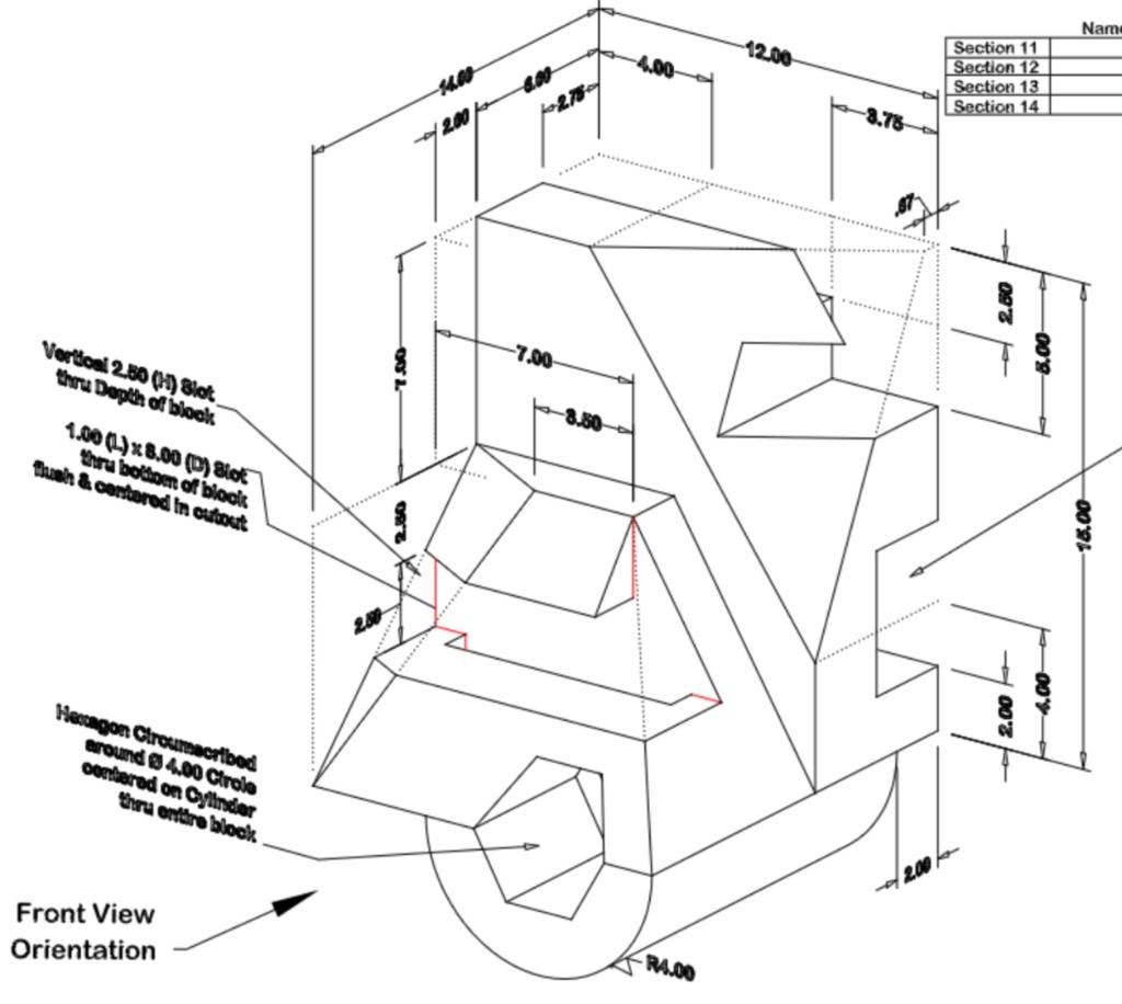 Solved Please help me draw the Orthographic view. (Top, | Chegg.com