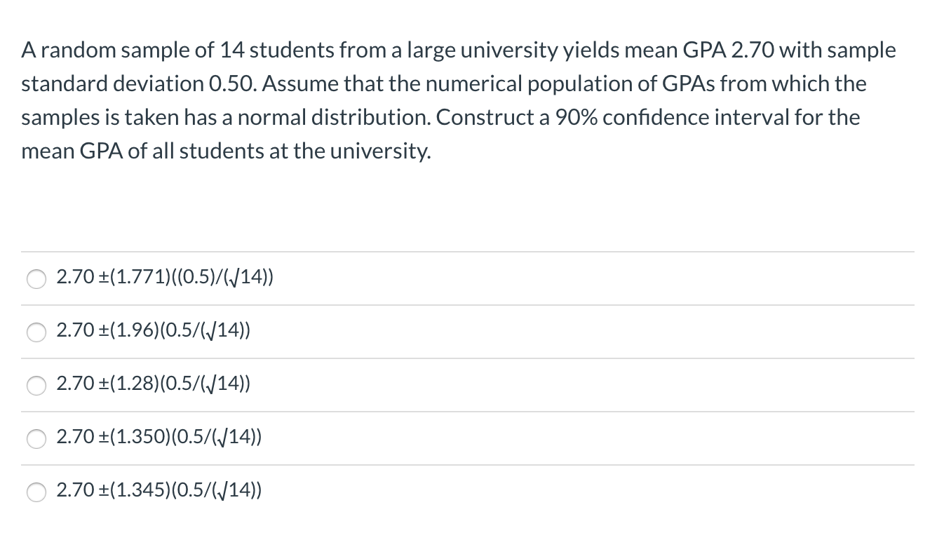 solved-a-random-sample-of-14-students-from-a-large-chegg