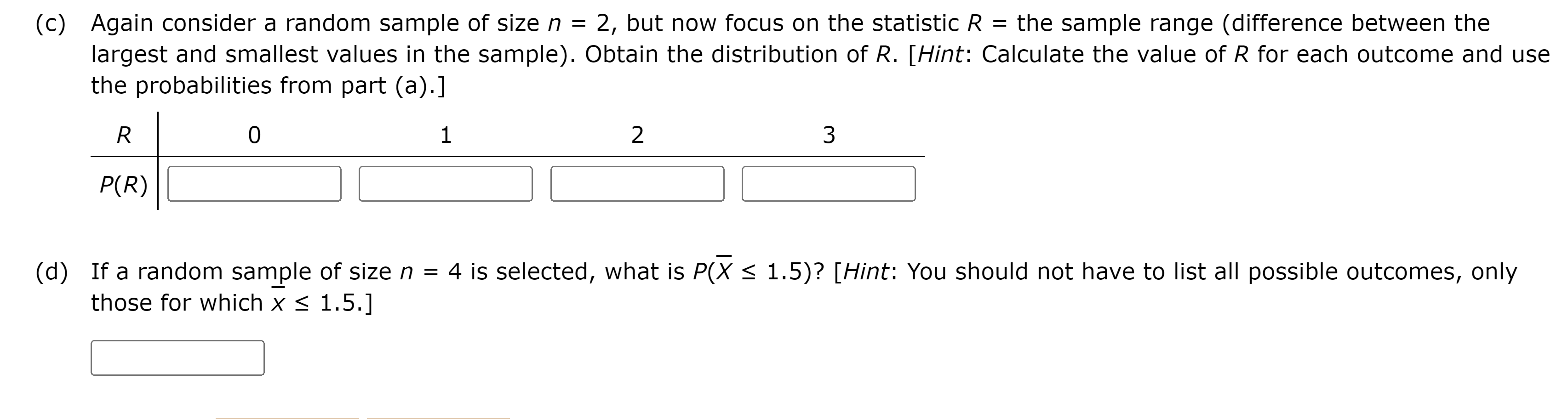 Solved (a) Consider A Random Sample Of Size N=2 (two | Chegg.com