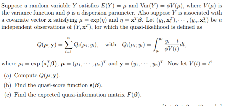 Suppose A Random Variable Y Satisfies E Y And V Chegg Com