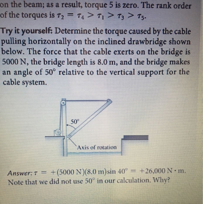 Solved on the beam; as a result, torque 5 is zero. The rank | Chegg.com