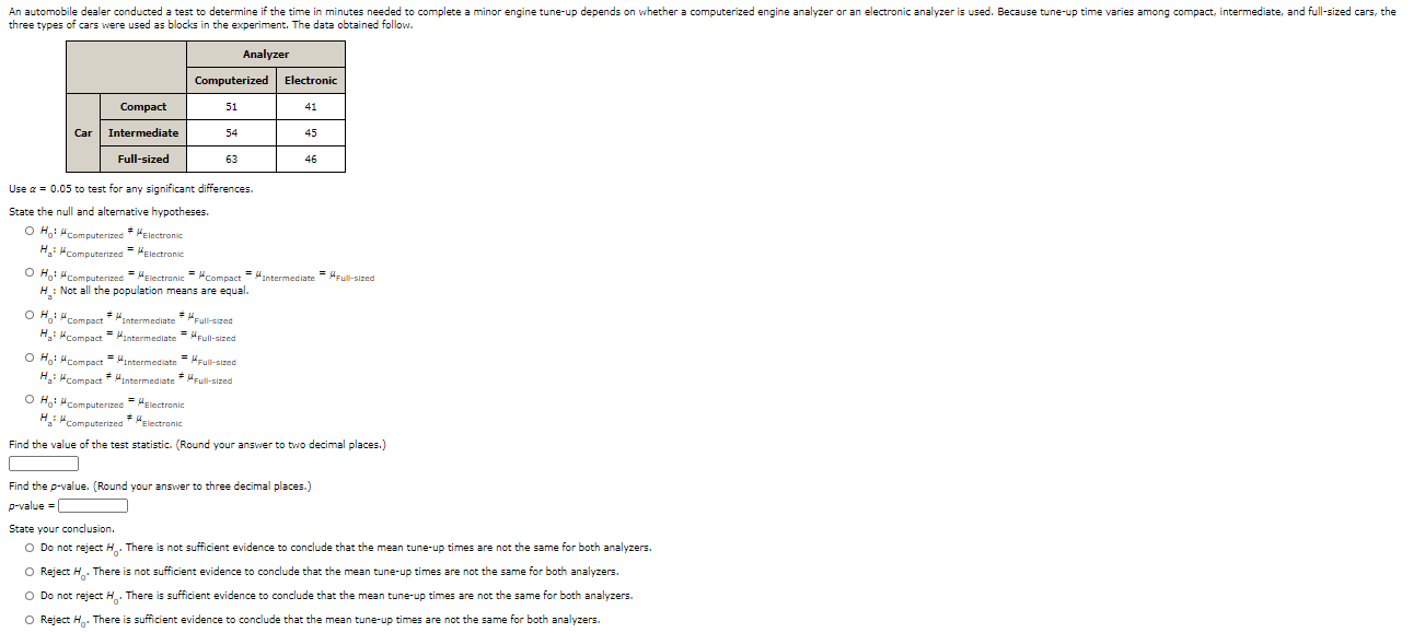 Solved An automobile dealer conducted a test to determine if