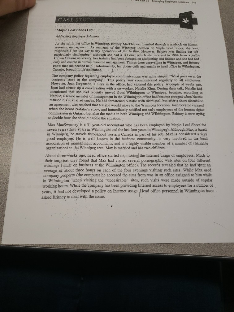Maple leaf shoes case study addressing employee relations 06 image
