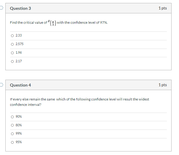 Solved Question 1 1 pts Last Wednesday, a random sample of | Chegg.com