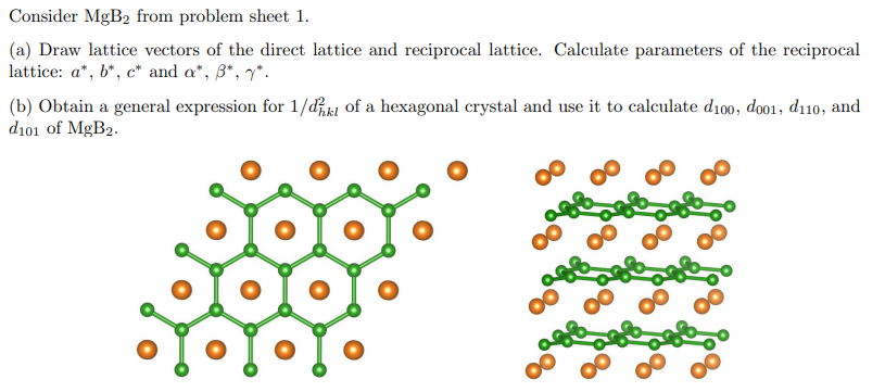 Solved Consider MgB2 ﻿from Problem Sheet 1 .(a) ﻿Draw | Chegg.com