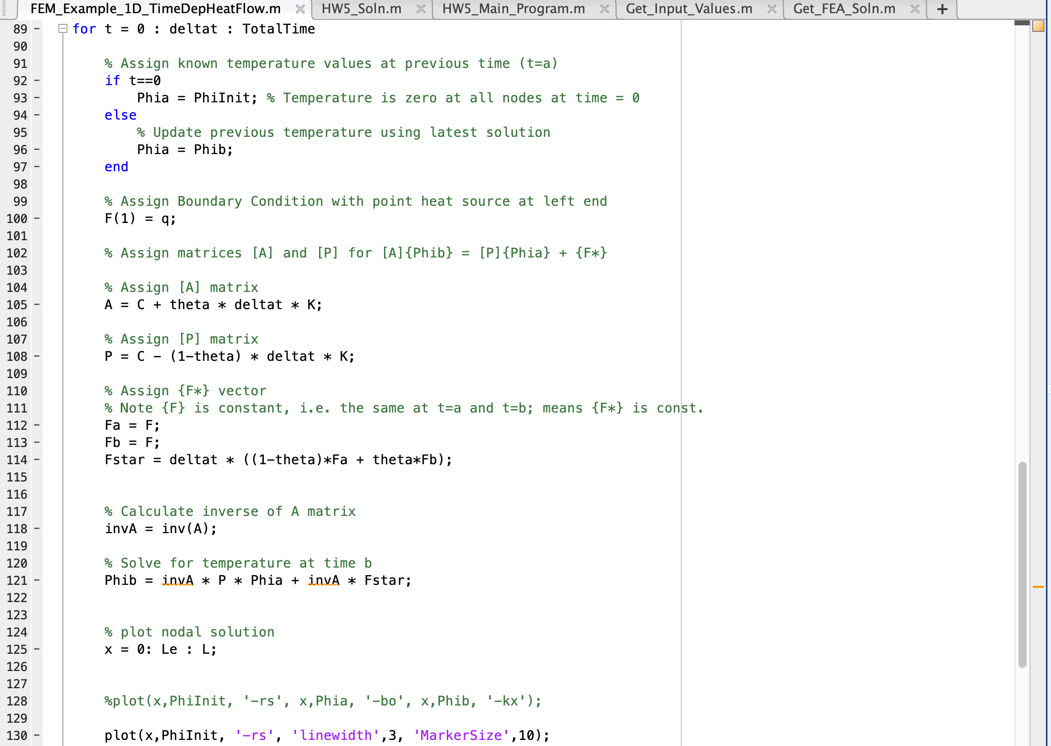 1 Modify The 1 D Heat Conduction Matlab Code From Chegg Com