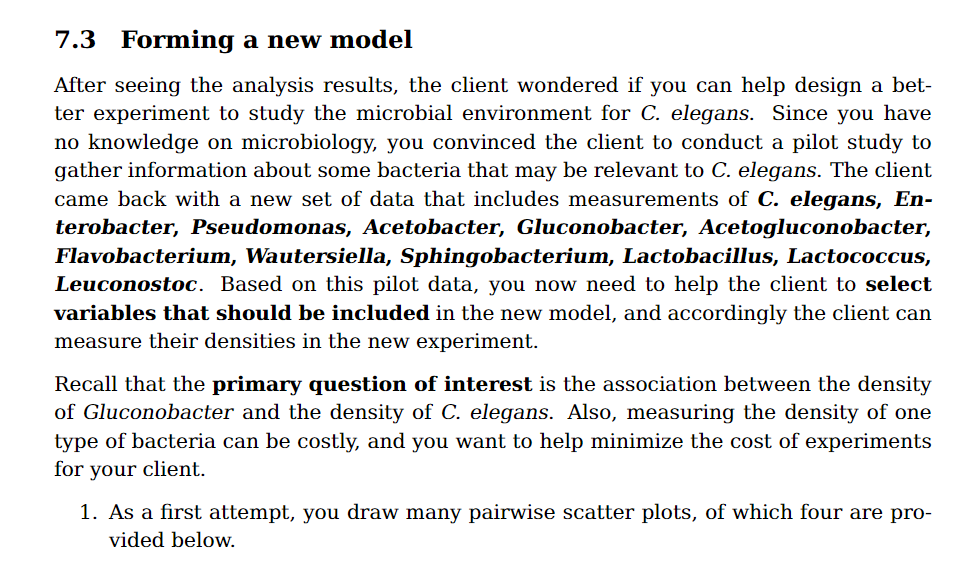 7.3 Forming a new model After seeing the analysis | Chegg.com