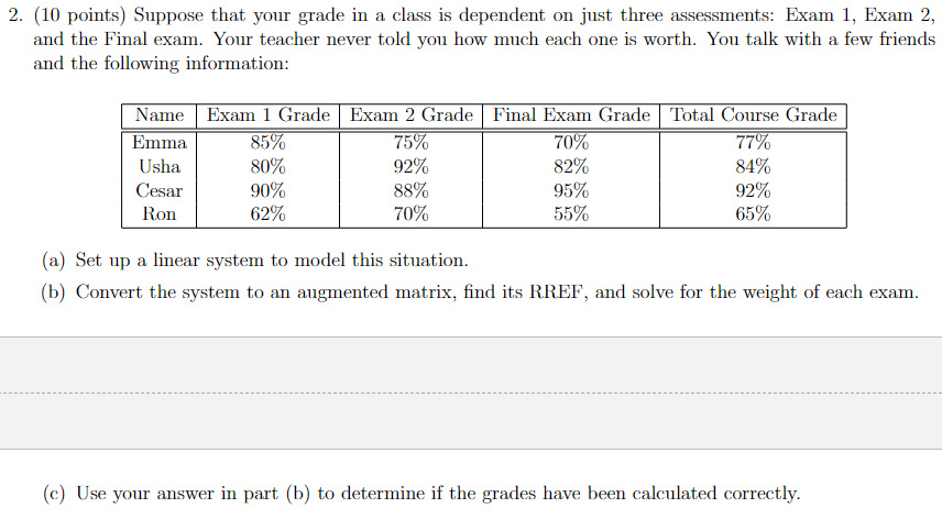 Solved Suppose that your grade in a class is dependent on | Chegg.com