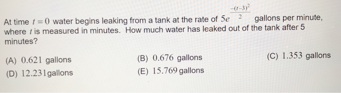 Solved At time t = 0 water begins leaking from a tank at the | Chegg.com