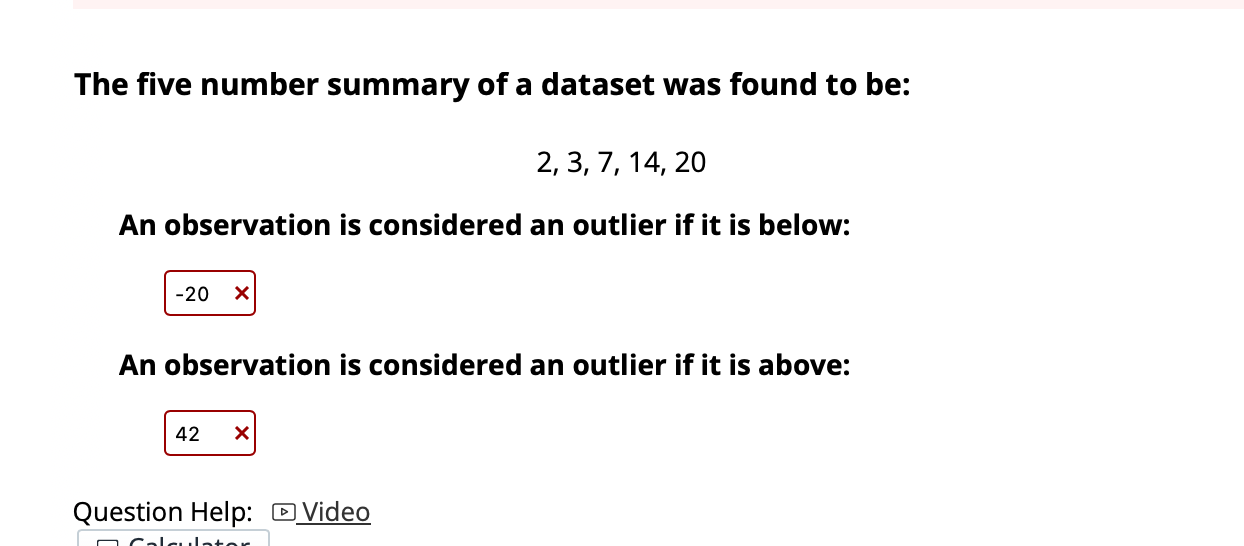 Solved The five number summary of a dataset was found to be: | Chegg.com