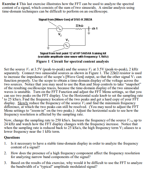 Solved Exercise 4 This last exercise illustrates how the FFT | Chegg.com