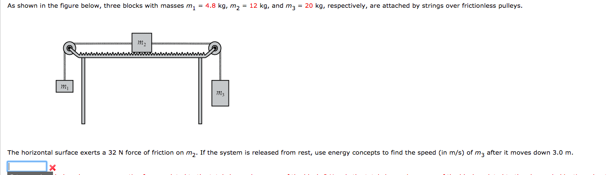 Solved As Shown In The Figure Below, Three Blocks With | Chegg.com