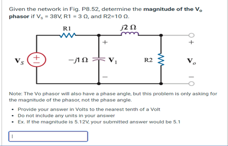 Solved Given the network in Fig. P8.52, determine the | Chegg.com