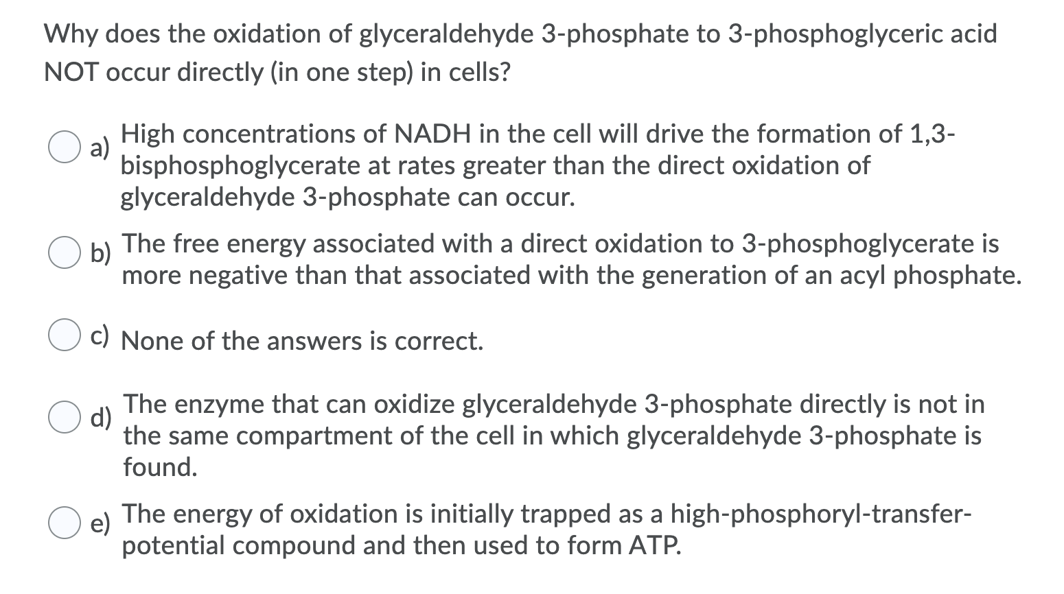 Solved Why does the oxidation of glyceraldehyde 3-phosphate | Chegg.com