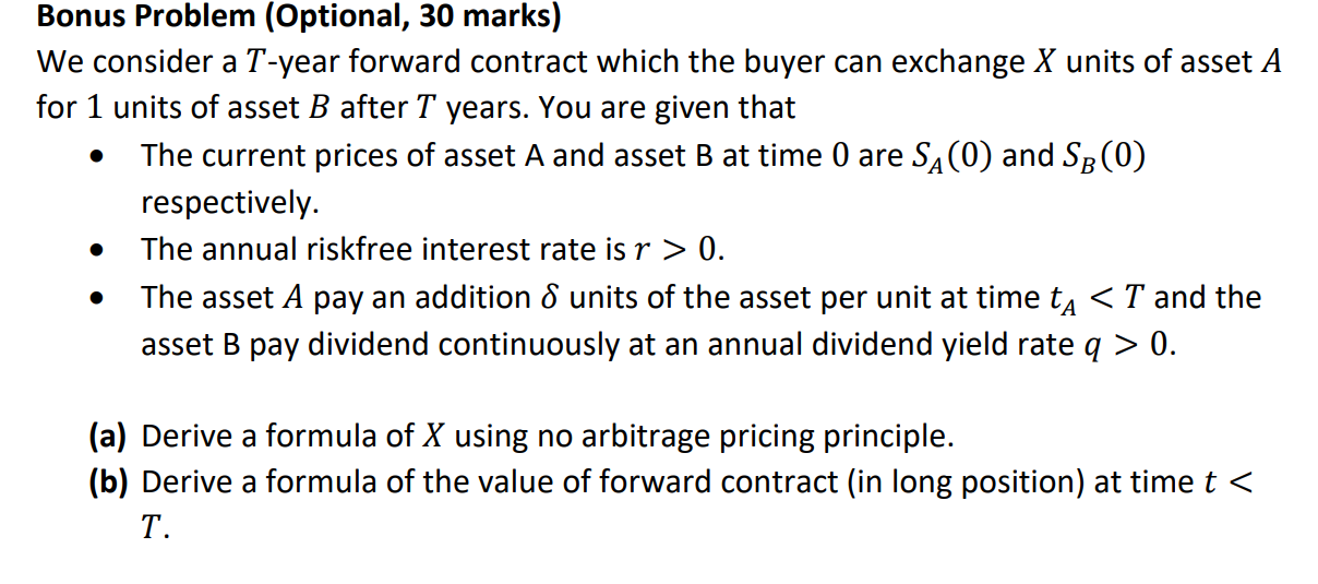 Solved Bonus Problem (Optional, 30 marks) We consider a | Chegg.com