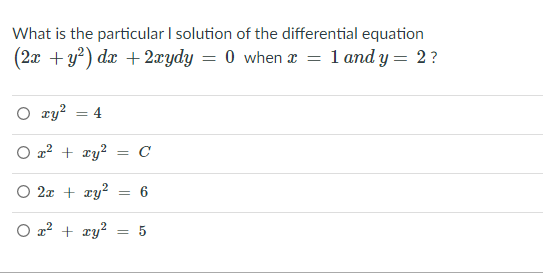 Solved What Is The Particular I Solution Of The Differential Chegg Com